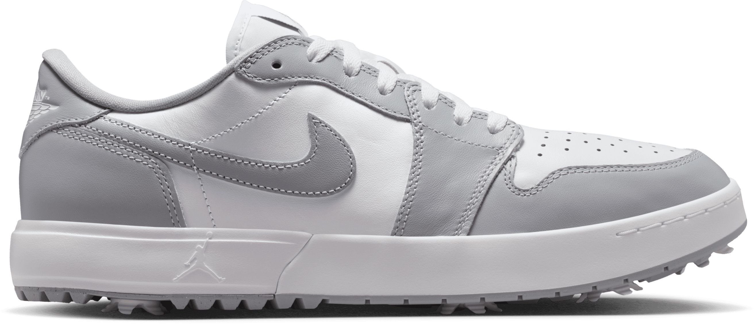Nike Air Jordan 1 Low G Spike Golf Shoes Wolf Grey/Wolf Grey/White