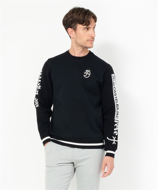 綿ポリボンディング袖ニットクルートレーナー | カステルバジャック