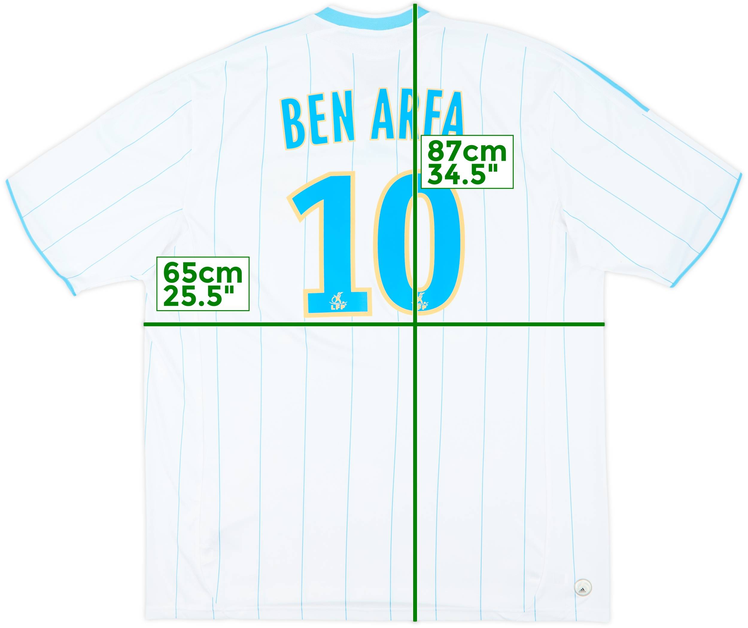 2009-10 Olympique Marseille Home Shirt Ben Arfa #10 - 9/10 - (XXL)