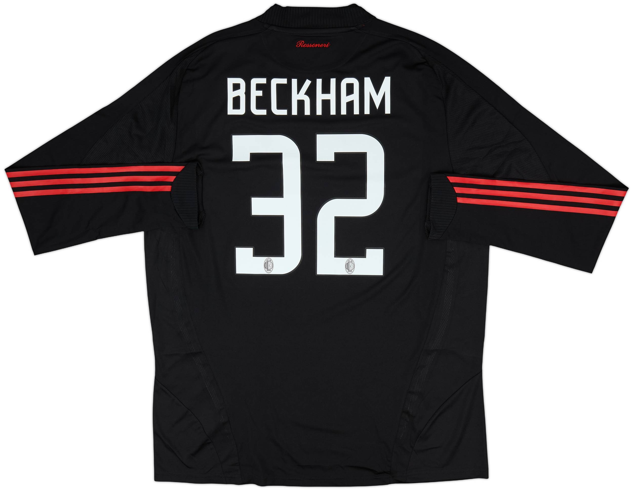 2008-09 AC Milan Player Issue Third L/S Shirt Beckham #32 - 9/10