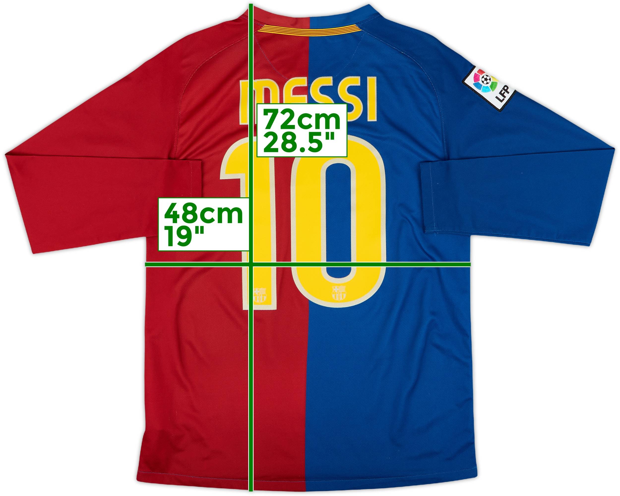 2008-09 Barcelona Home L/S Shirt Messi #10 - 8/10 - (XL.Boys)