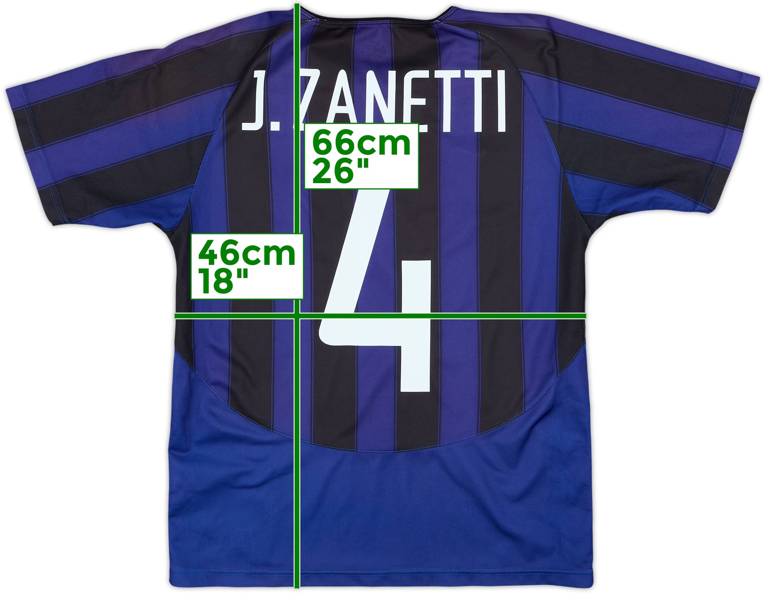 2003-04 Inter Milan Basic Home Shirt J.Zanetti #4 - 6/10 - (XL.Boys)