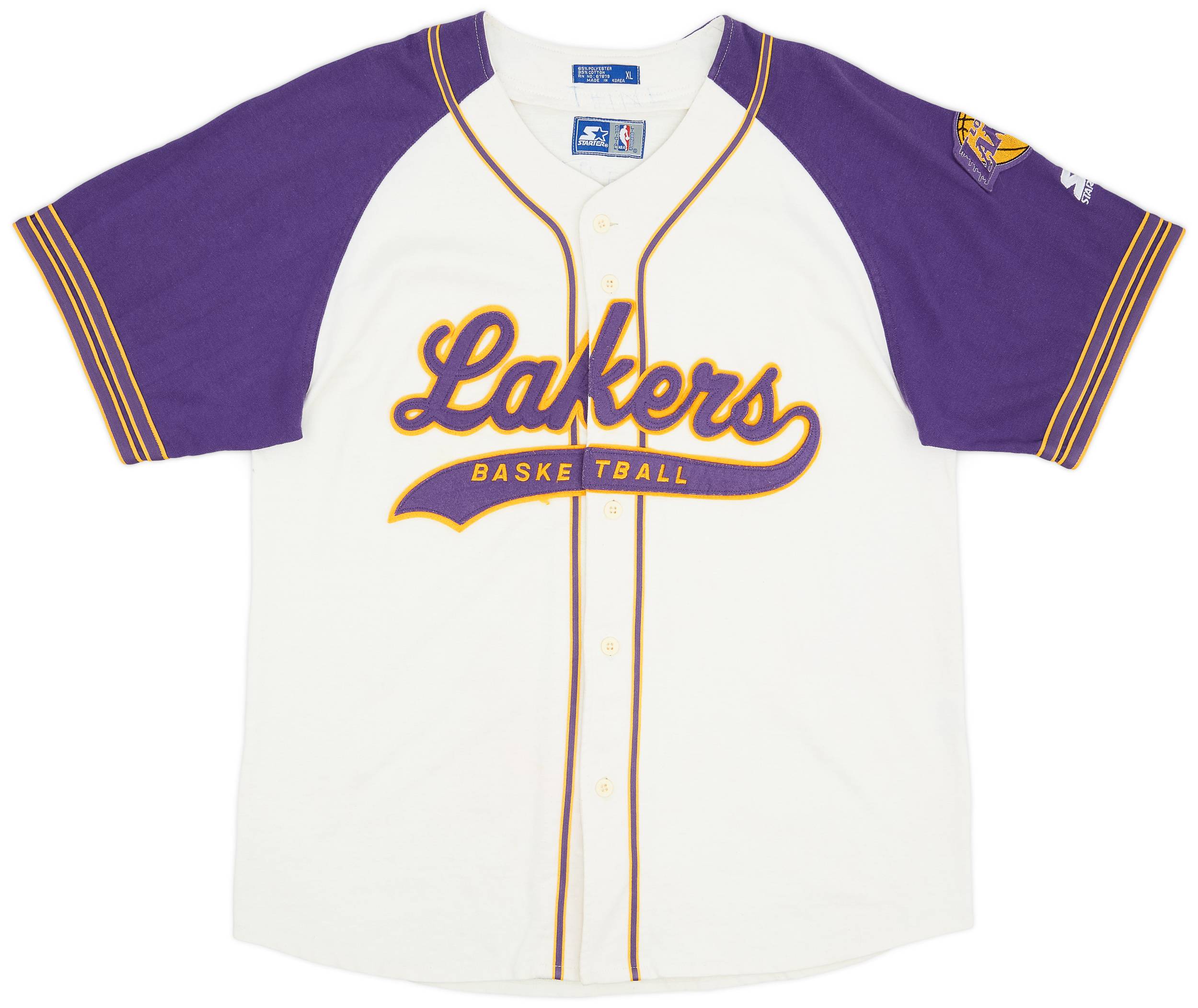 1990s LA Lakers Starter Baseball Jersey Tee - 6/10 - (XL)