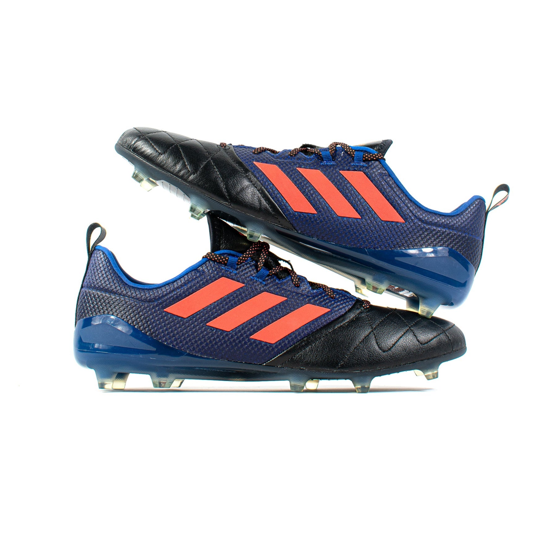 Adidas Ace 17.1 Leather Black Blue FG – Classic Soccer Cleats