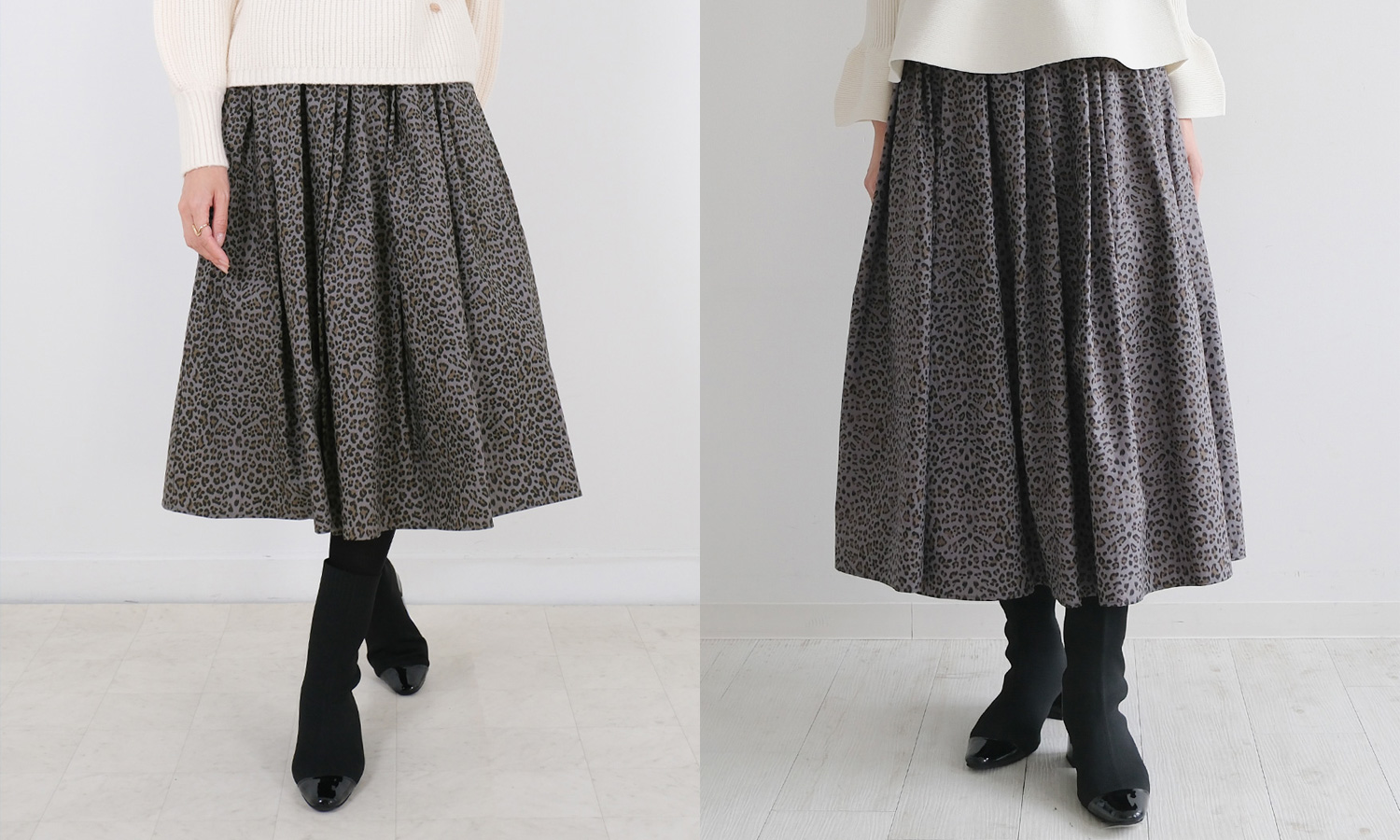 神戸・山の手レオパードスカート グレー / TRECODE公式通販 「大人