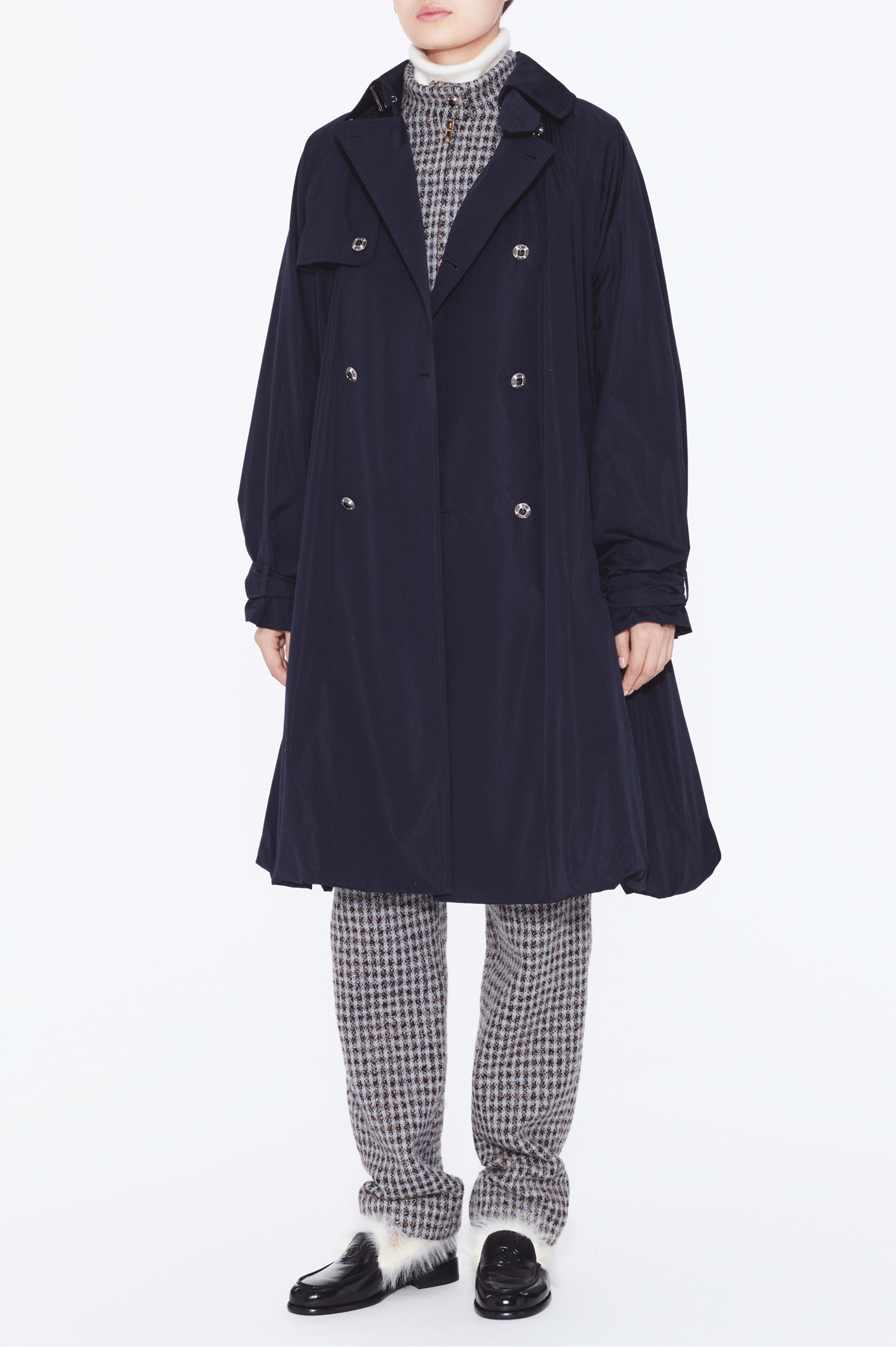Trench coat - Cotton & silk, navy blue — Fashion | CHANEL