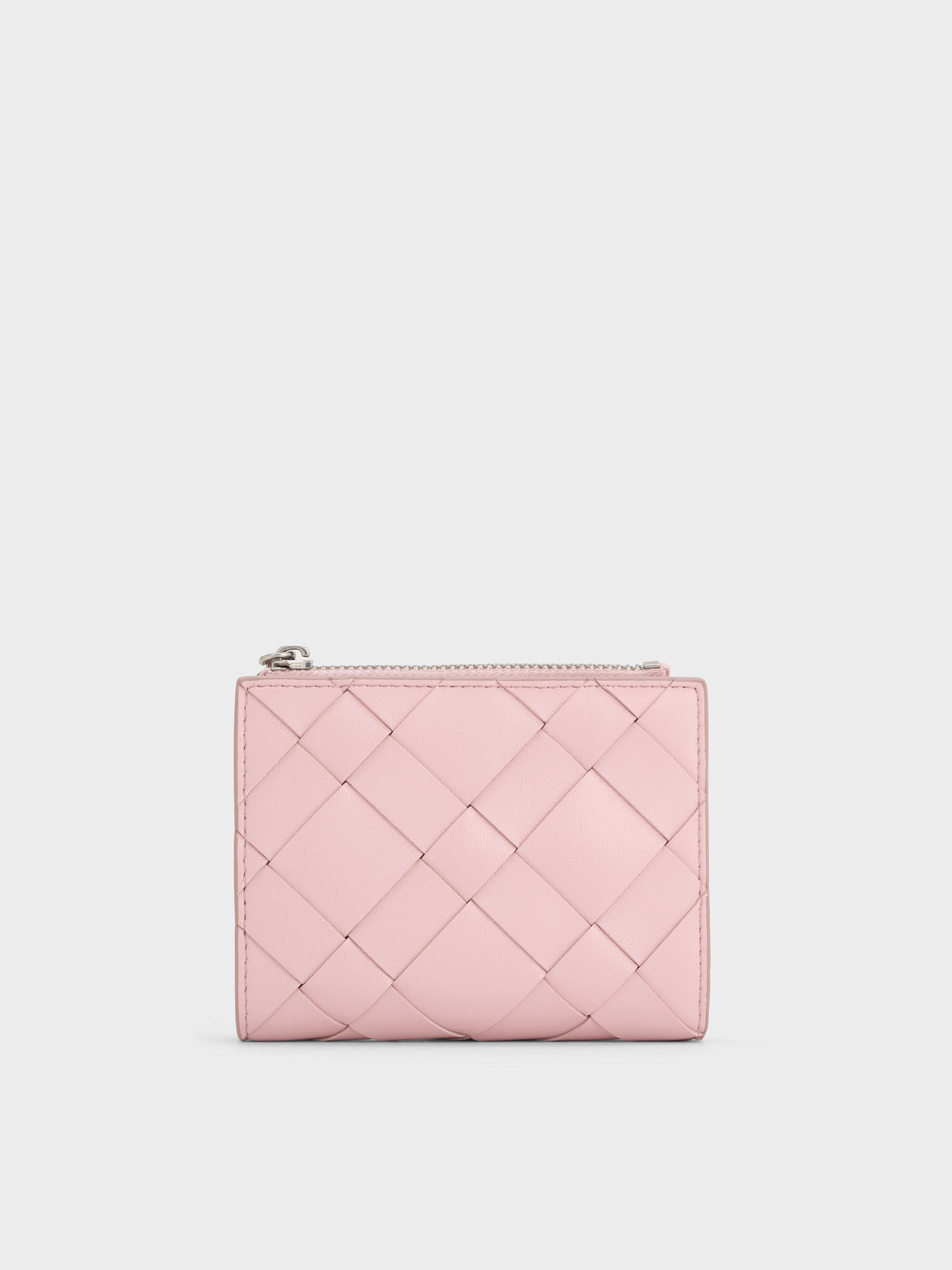 Cotton Candy Pink Ivette Woven Top-Zip Small Wallet - Cotton Candy