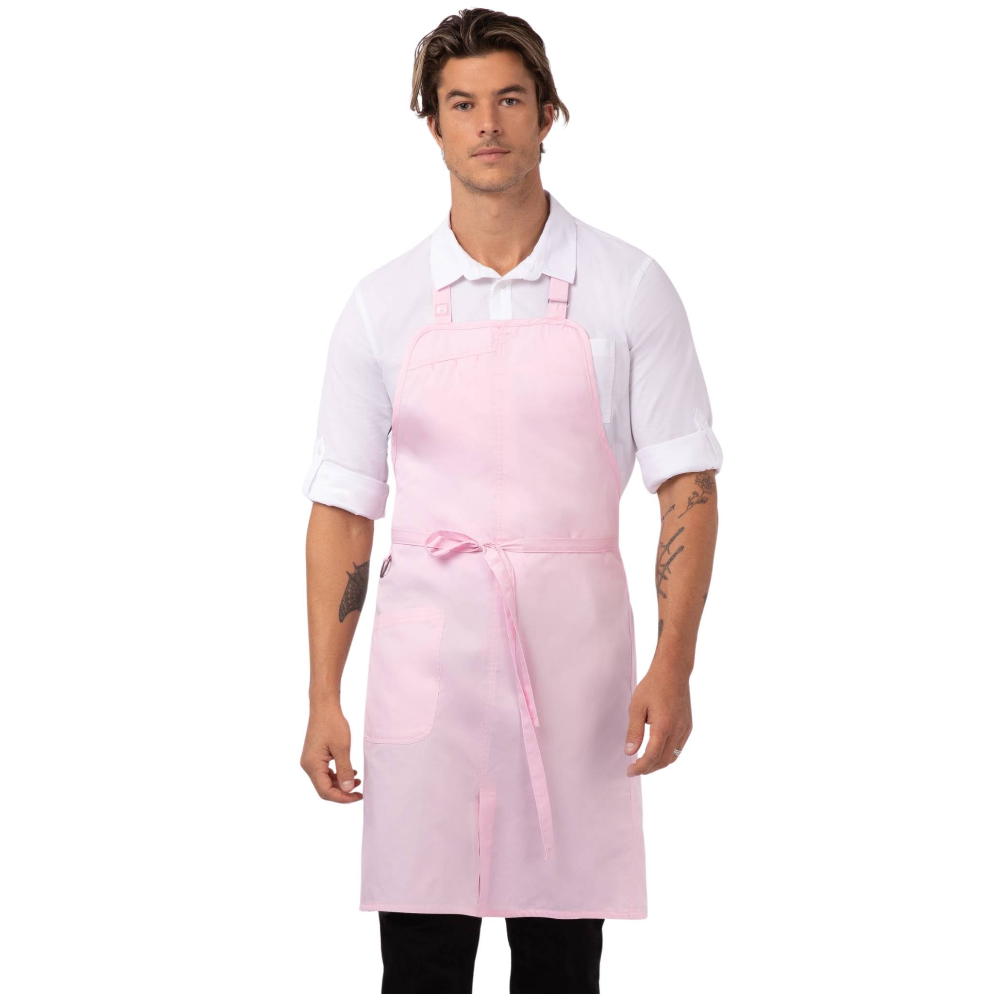 ピンクカラー・胸当てエプロン「ブリオ」｜飲食店制服｜Chef Works