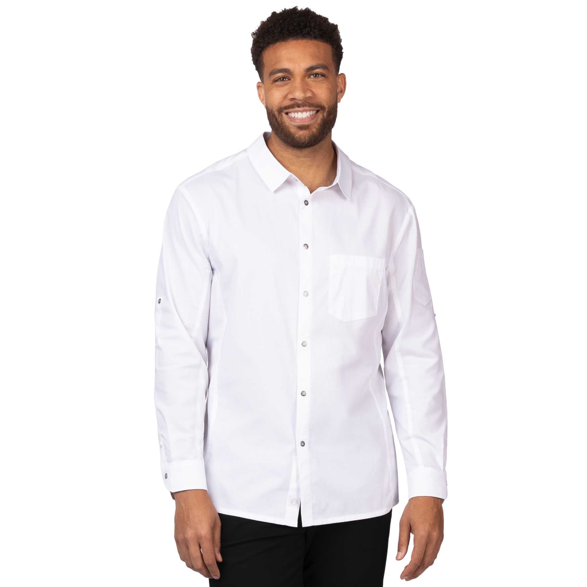 セビリア」ホワイト長袖シャツ｜飲食店ユニフォーム｜Chef Works