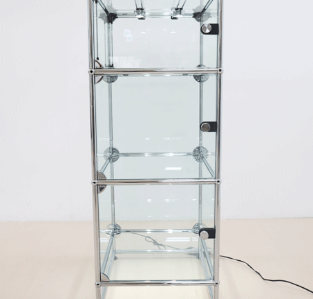 USM Haller】USMハラー 1列3段 キャビネット/シェルフ ガラス 照明付き