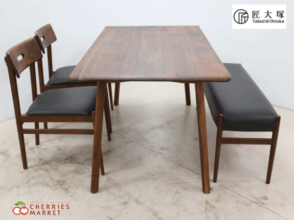 匠大塚】HIDAKAGU ムーブ テーブル&スピカ 椅子&ケセラ ベンチ