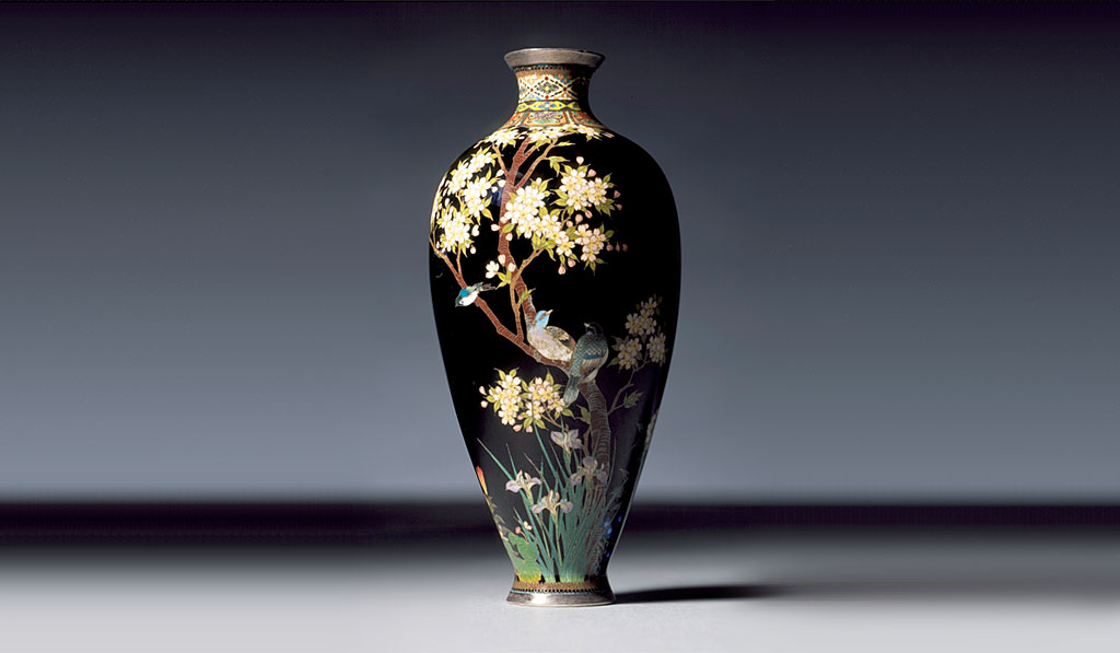 七宝焼 並河靖之 花鳥文花瓶 - CRAFTS DESIGN