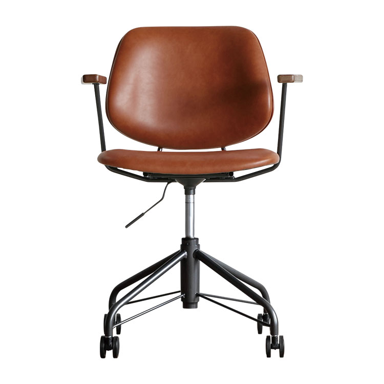 アボックデスクチェア肘付 [PU-CAMEL]｜チェア/スツール｜CRUSH CRASH