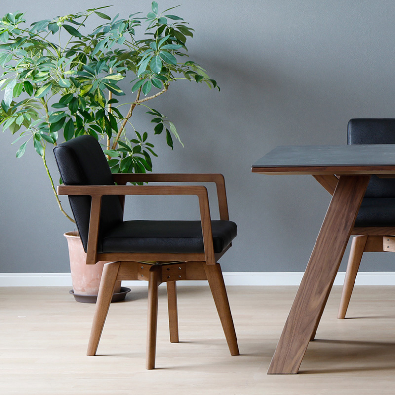 ダイニングチェア「ROZETTA(ロゼッタ)」/肘付き/回転チェア | 家具