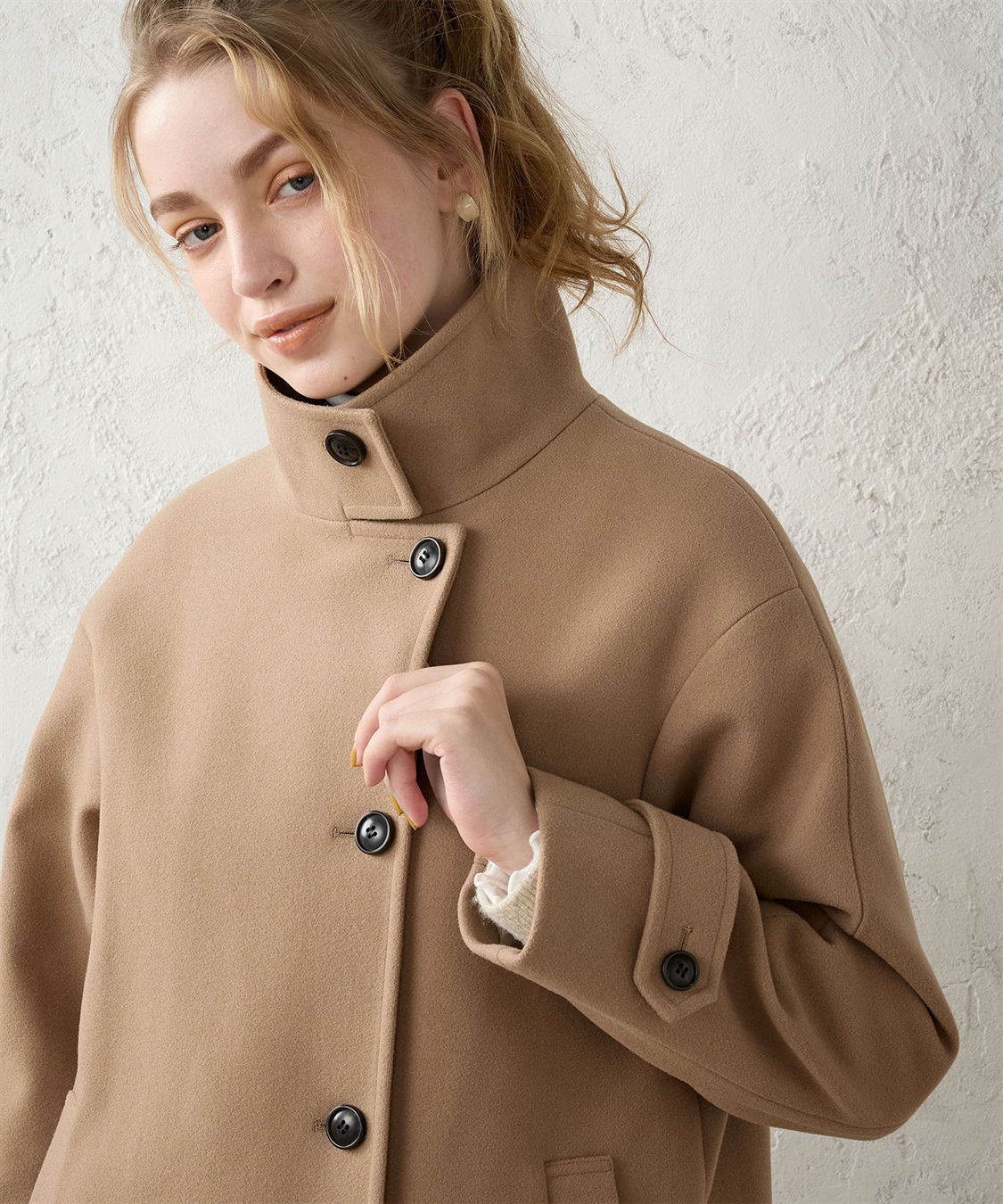 スタンドカラーロングコート LE SOUK HOLIDAY｜クロスプラス公式通販サイト