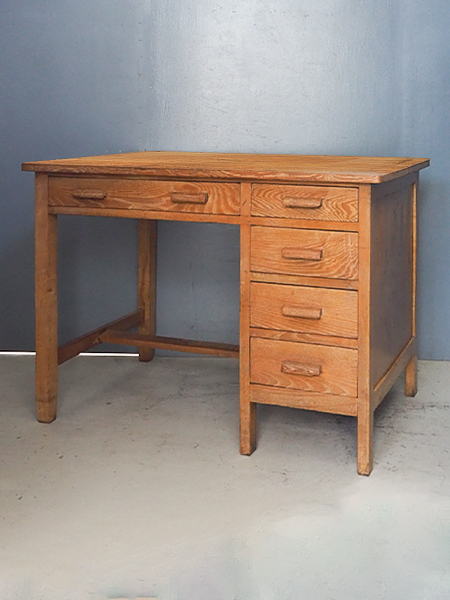 古い片袖机 山本商店購入 楢材<br>時代片袖机 | アンティーク山本商店