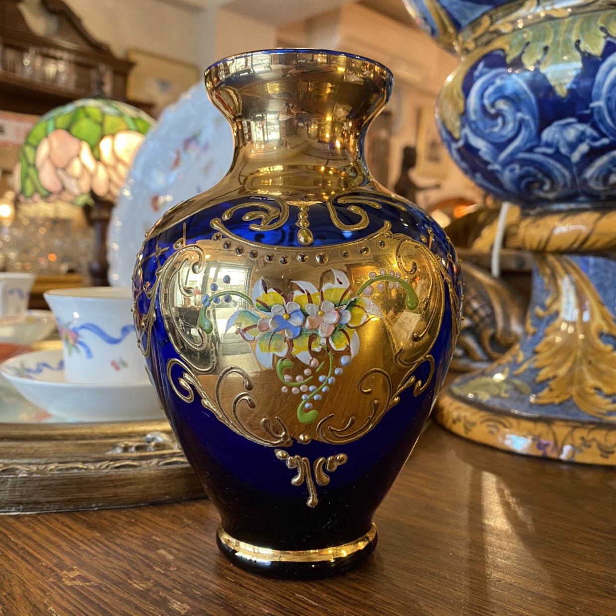 Venetian Glass ベネチアガラス ブルー 花瓶 イタリア製 | Antique Nanae