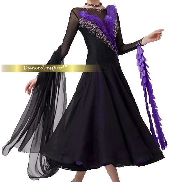 社交ダンス モダンドレス #03257 紫×ブラック
