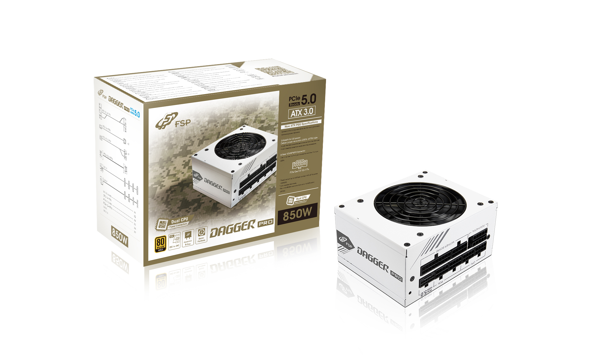 DAGGER PRO ATX3.0(PCIe5.0) 850W White｜FSP｜株式会社アユート PC