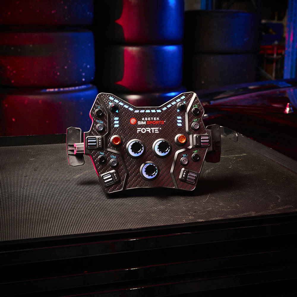 Forte® GT Button Box (Black, Aluminum) – Asetek Racing™ Global