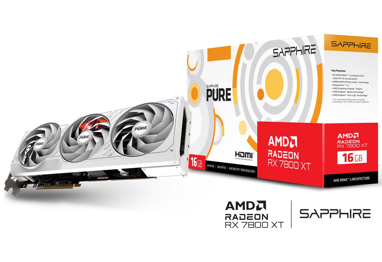 SAPPHIRE PURE Radeon RX 7800 XT GAMING OC 16GB GDDR6 | SAPPHIRE