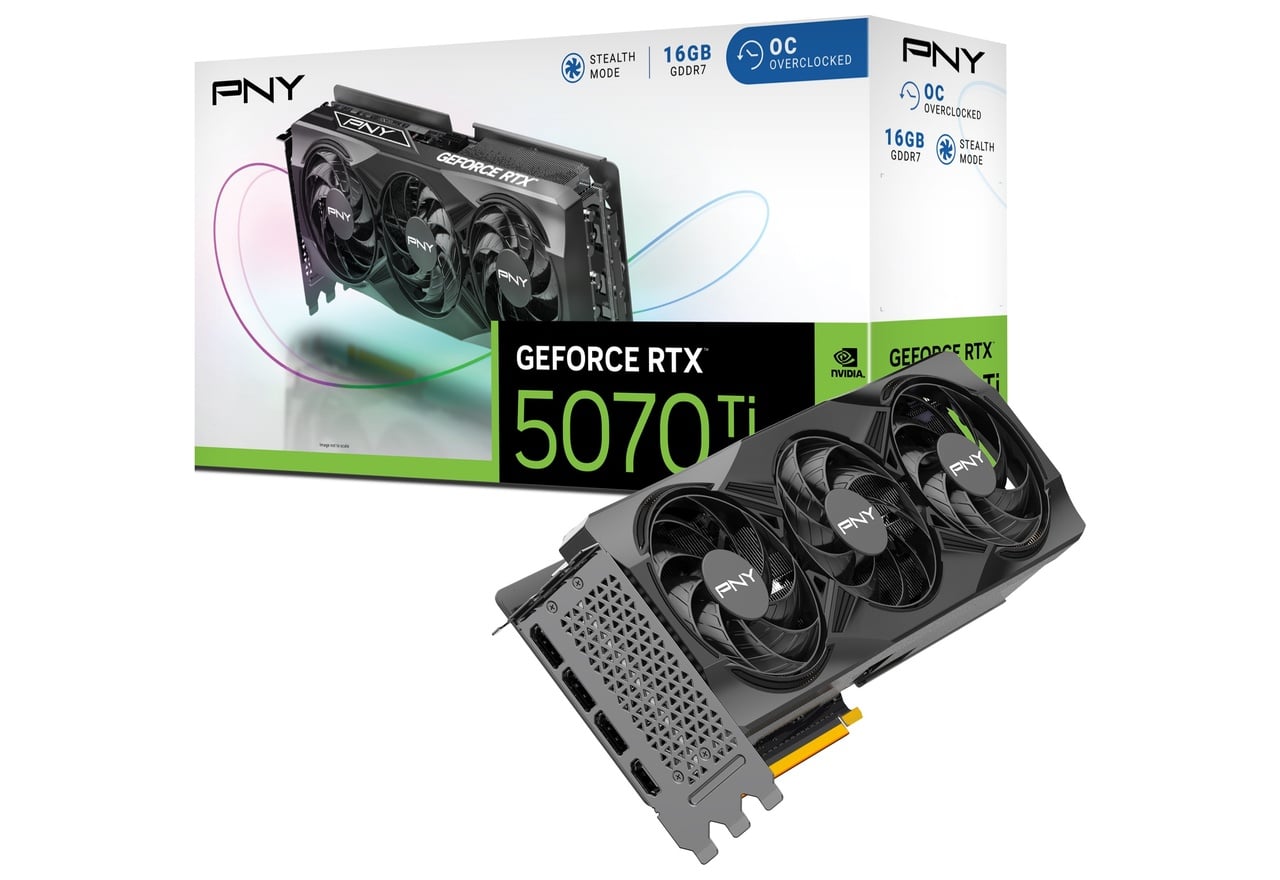 PNY GeForce RTX 5070 Ti 16GB Overclocked Triple Fan | PNY