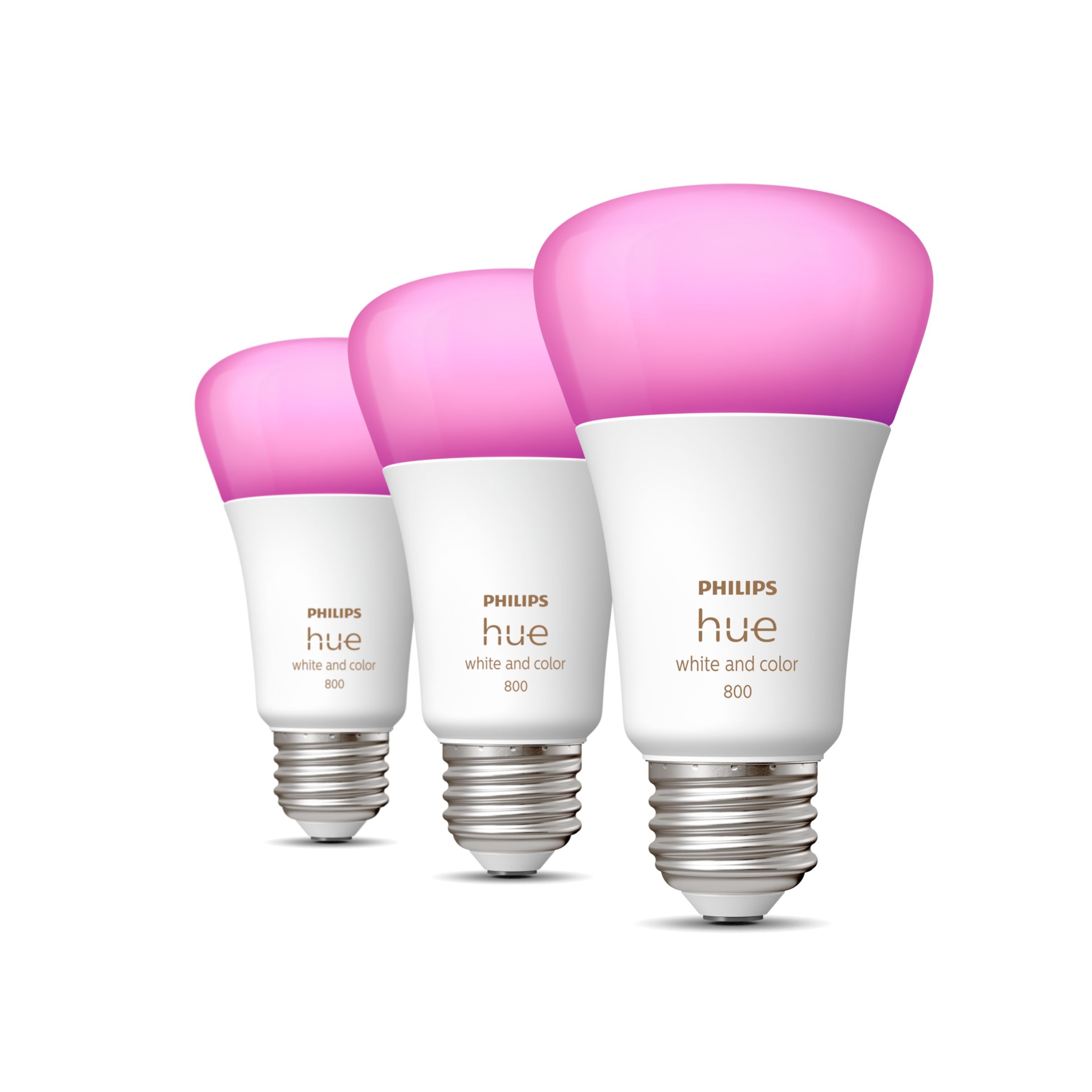 Hue 3-pack A19 E26 60W LED Bulbs White and Colour Ambiance