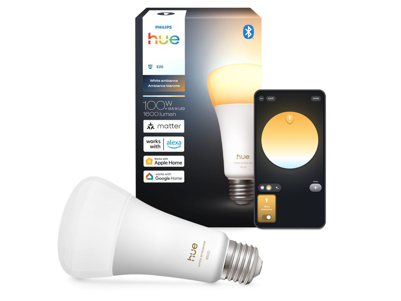 Hue White ambiance A21 - E26 smart bulb - 1600 | Philips Hue