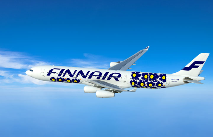 フィンエアー、マリメッコとコラボ A340の特別塗装機も