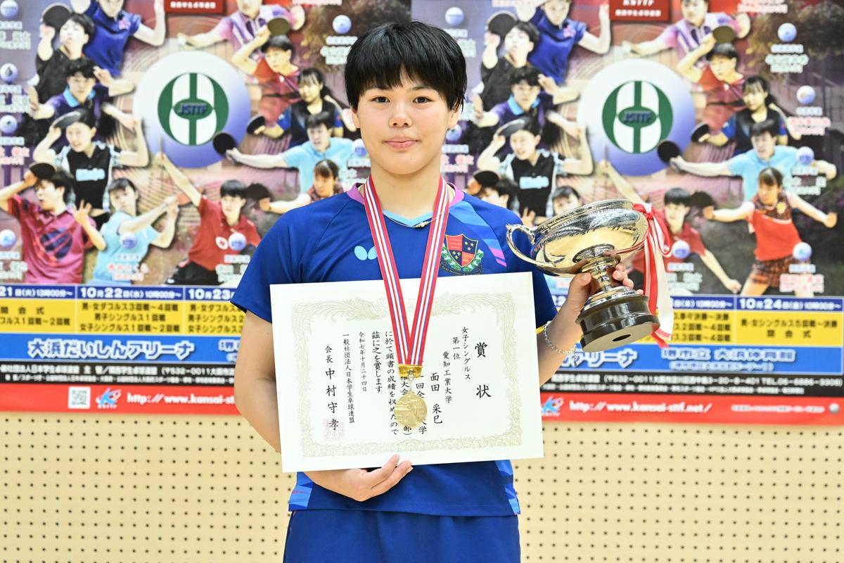 全日学2025 女子シングルスは女子は面田采巳（愛知工業大）が初優勝