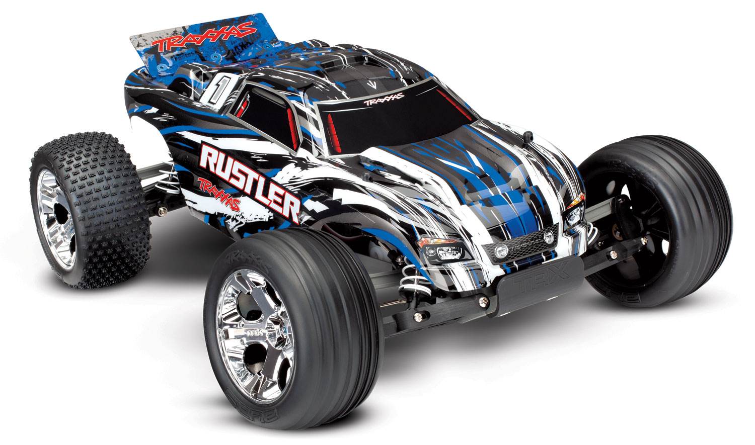 Rustler 1/10 Stadium Truck Blue, RTR W/iD Battery & 4 Amp Pe
