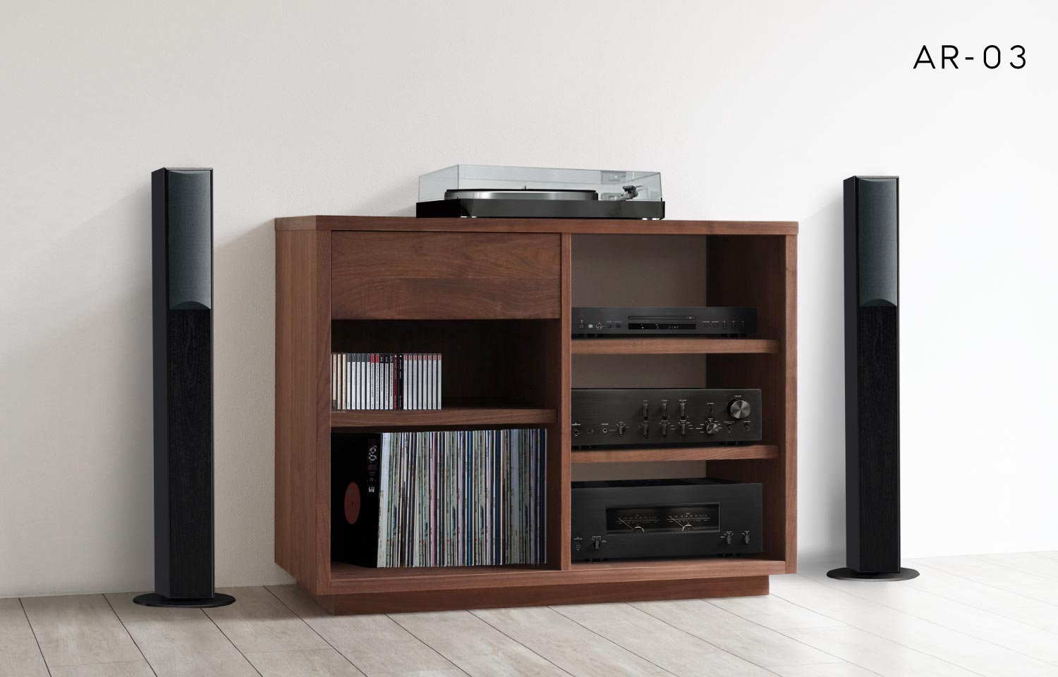 木の家具専門店「BOKURA」：オーディオラック［AR-03］機能的で