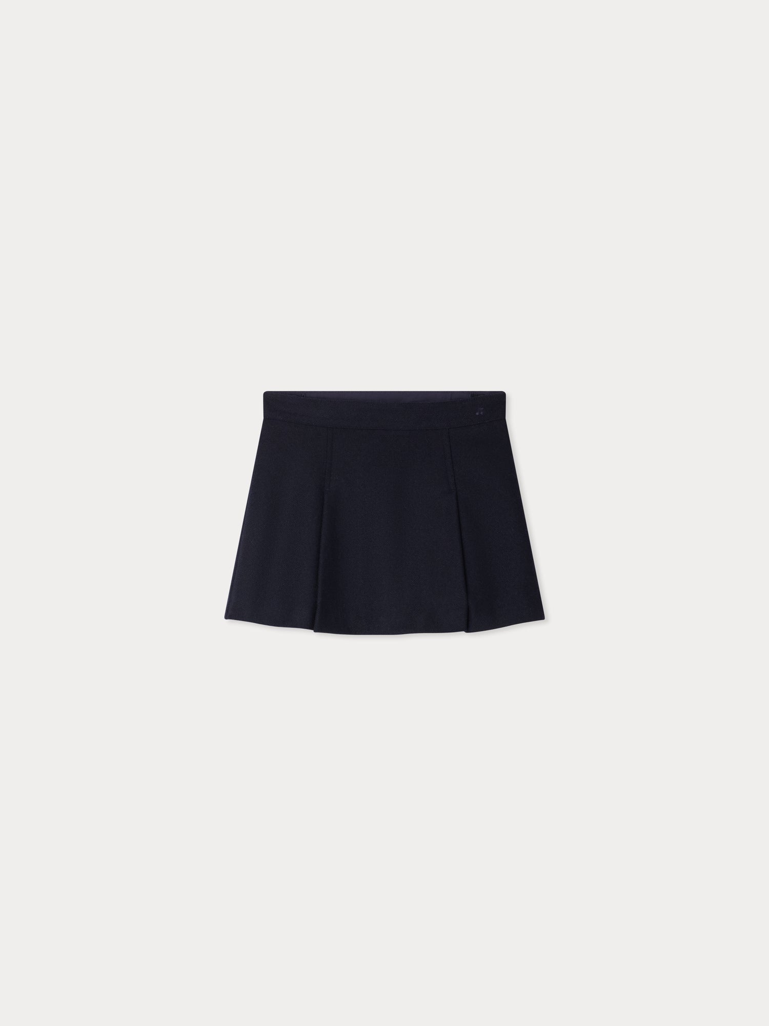 Jolène flat pleated wool trapeze skirt • Bonpoint