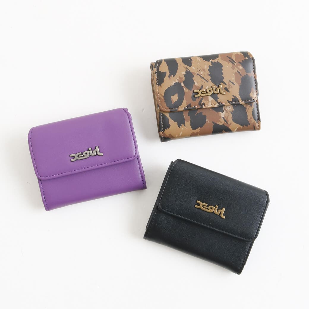 X-girl エックスガール ミルズ ロゴ フェイク レザー ミニ ウォレット