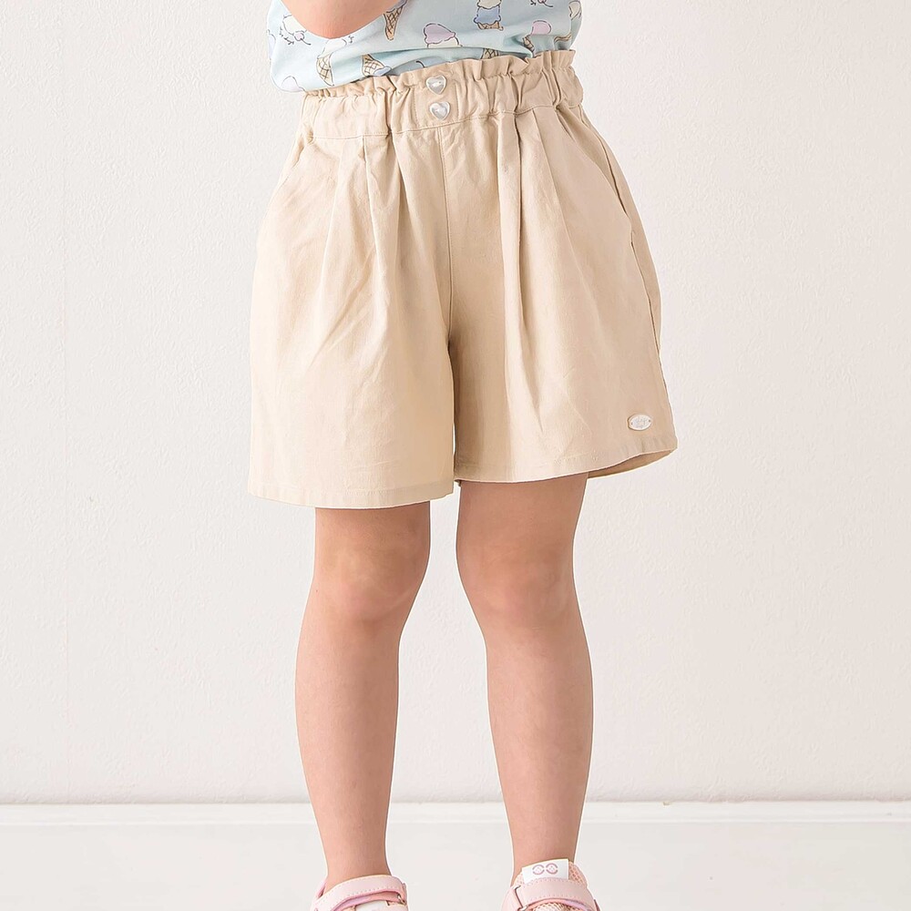 お揃い/接触冷感】無地花柄ひまわり麻レーヨンタック入りショート