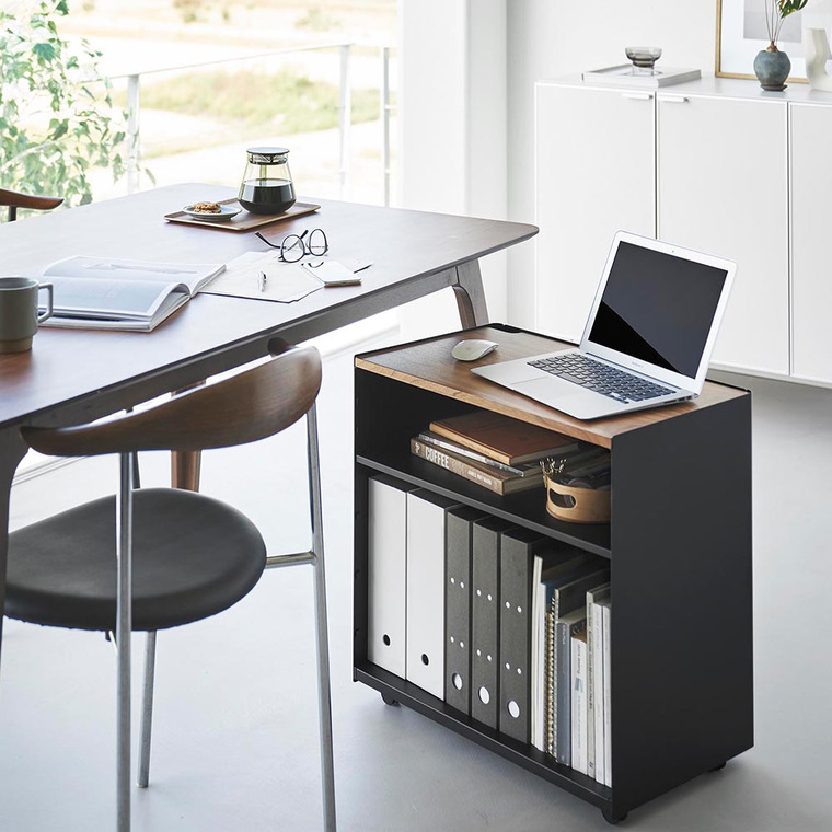 隠せるテレワークワゴン タワー 山崎実業 公式 tower 1424 1425