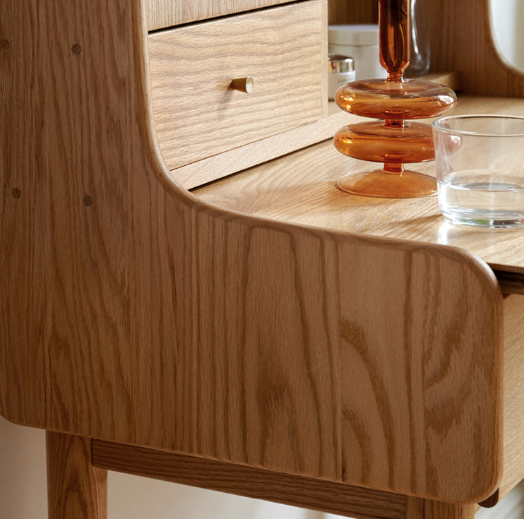 幅64テーブル 天然木 ドレッサー 鏡台 無垢材 y84d02