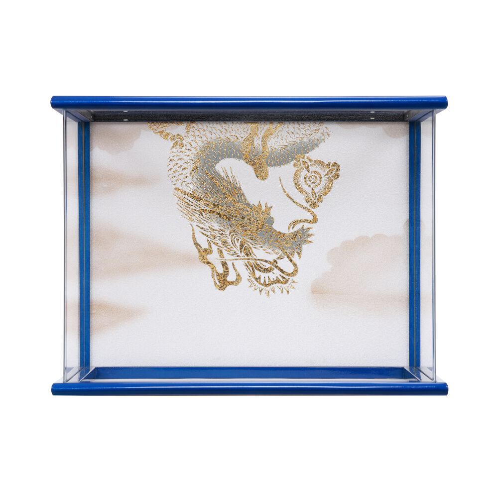 五月人形】兜飾り ケース飾り 伊達政宗公 青 コンパクト おしゃれ