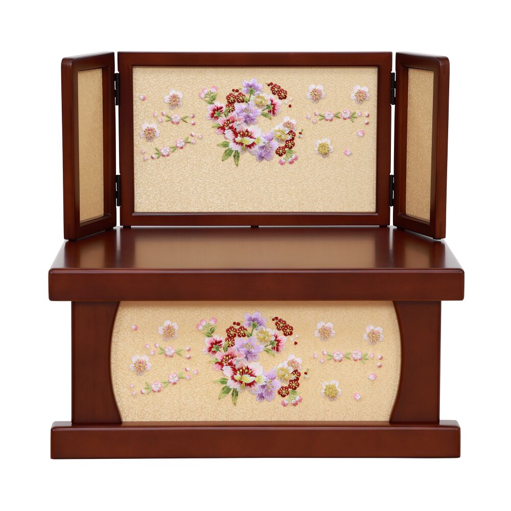 雛人形】収納飾り 親王飾り「刺繍梅と桜」ひな人形 ひな祭り お雛様