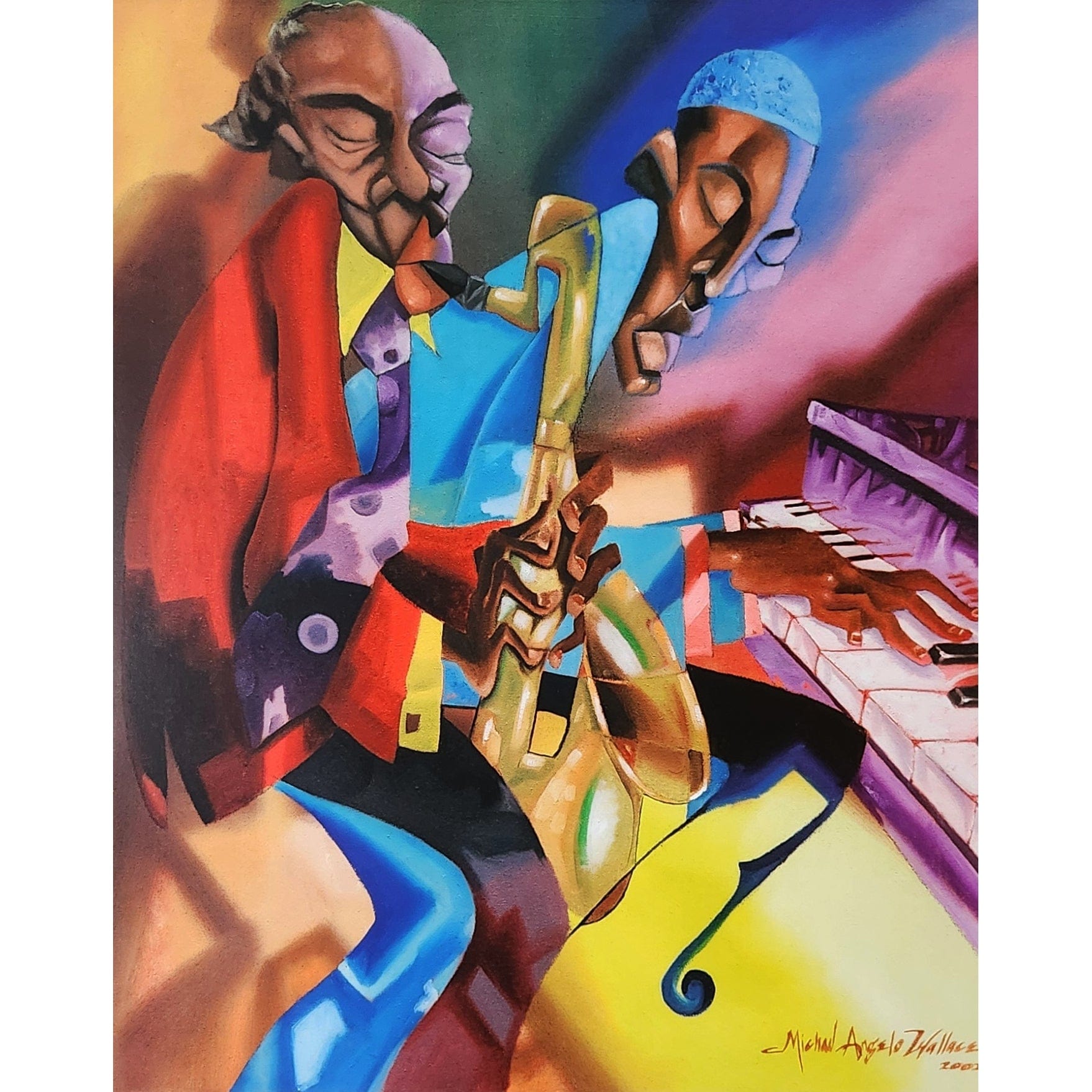 Oleo by Micheal Wallace | African American Jazz Art Print | 22 x