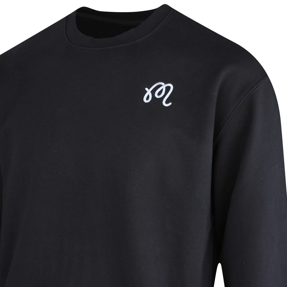 Malbon Golf Jumper - Evergreen M Icon Crew Neck - Black SS25