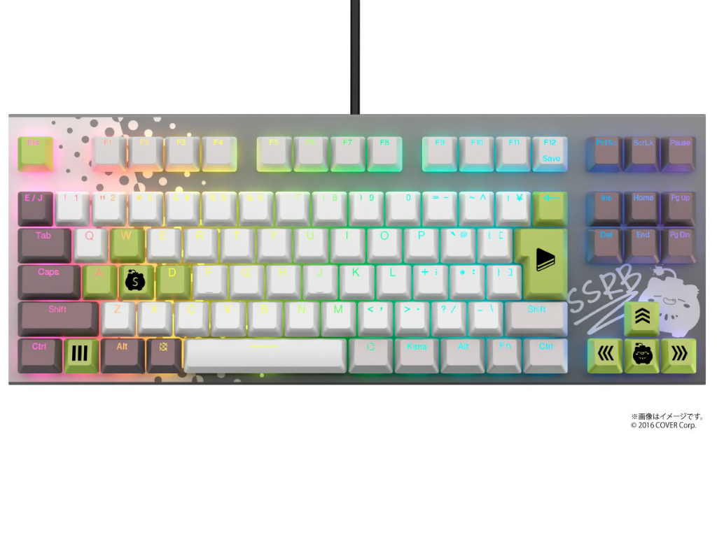 東プレ、ホロライブコラボのゲーミングキーボード「REALFORCE