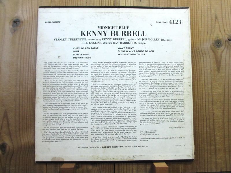 Kenny Burrell / Midnight Blue (MONO / 片DG!!) - Guitar Records