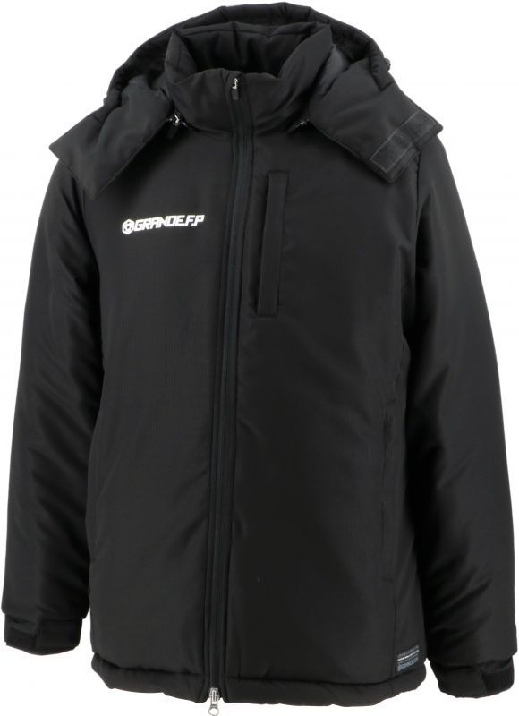 GRANDE.F.P.フード脱着ハイパー.ハーフウォーマージャケット ブラック