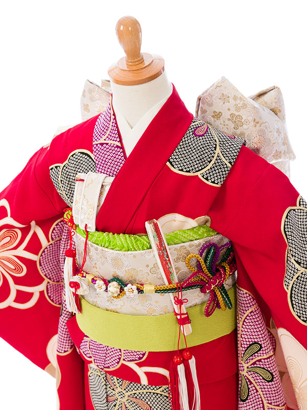 訳あり|七五三|5歳女児|正絹|対応身長:105~115cm|紅一点|#HAP5001