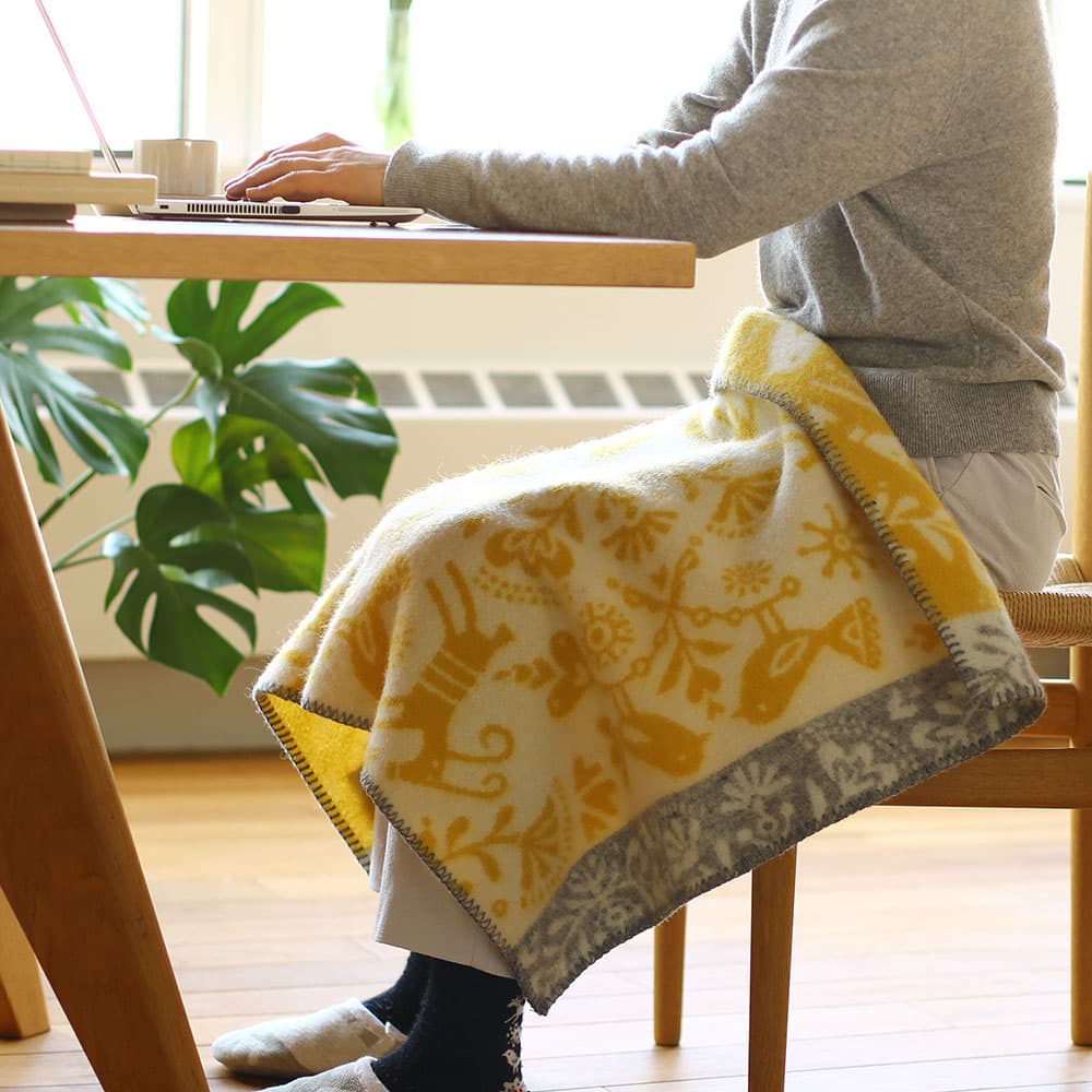 KLIPPAN/クリッパン ウールミニブランケット ジョイ イエロー