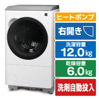 シャープ ES-12P1-WR 【右開き】12kgドラム式洗濯乾燥機 マット