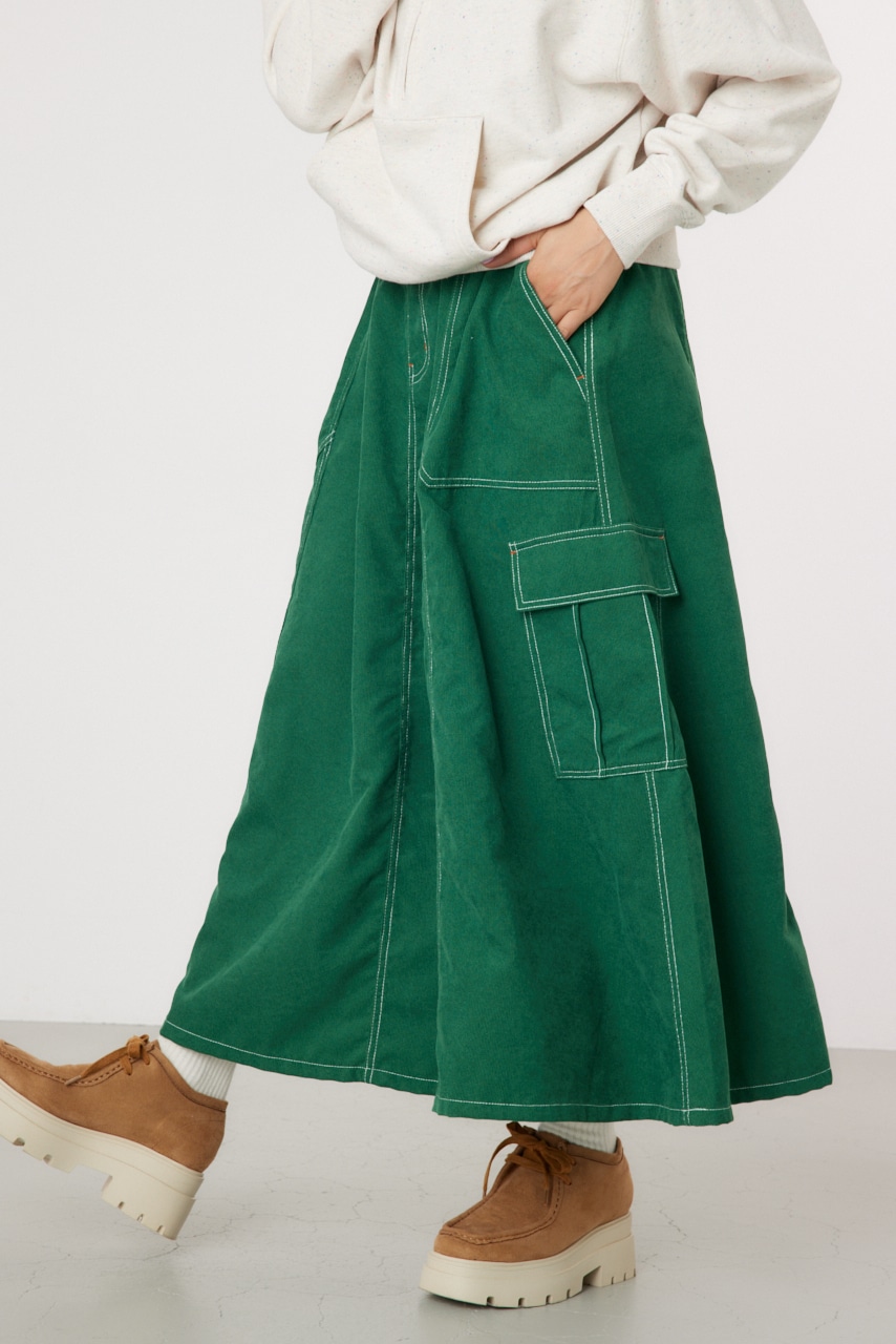 RODEO CROWNS WIDE BOWL | コーデュロイステッチフレアカーゴスカート