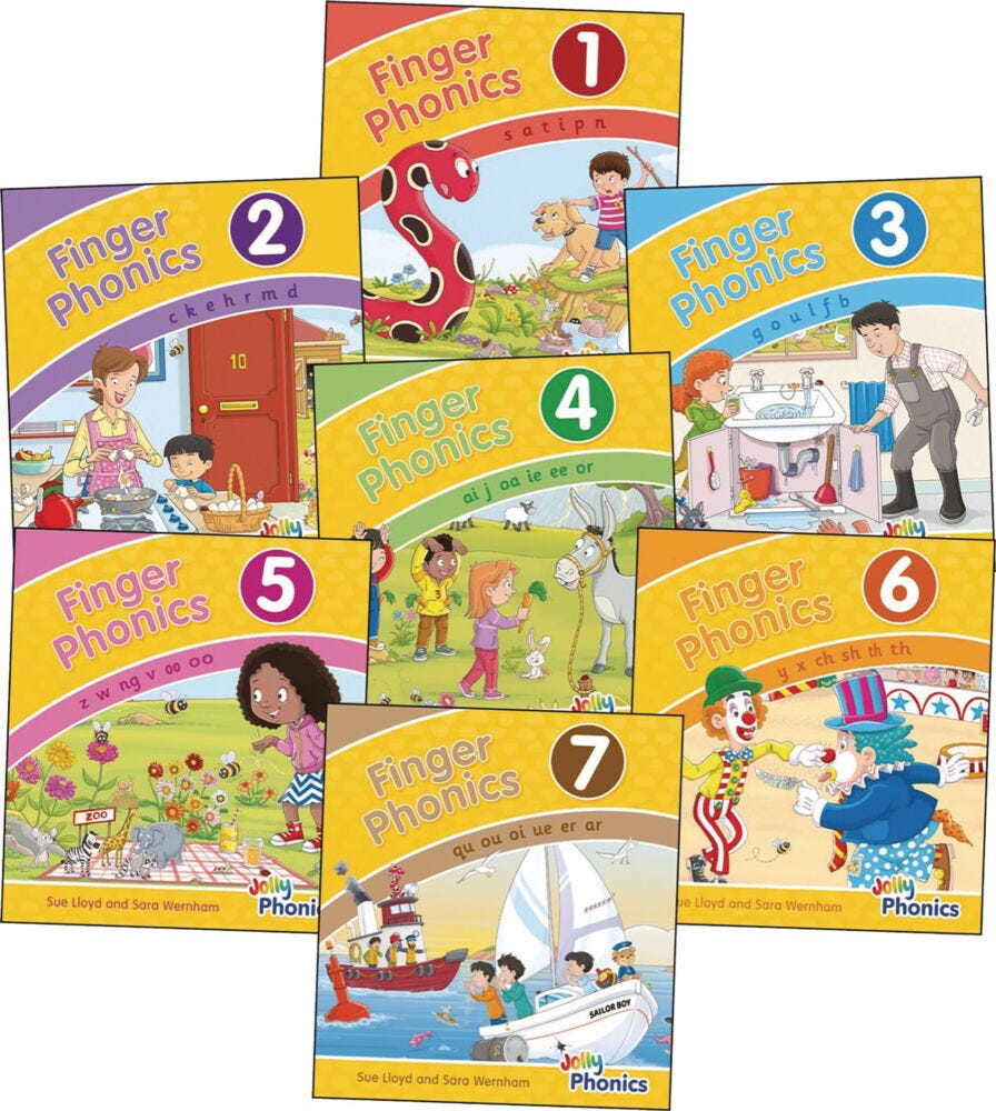 Jolly Phonics Finger Phonics Books 1-7