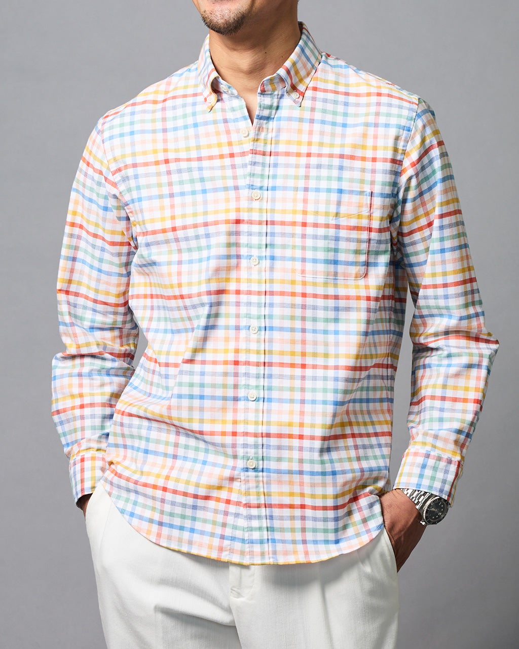 ピュアファイン・先染めオックスシャツ 長袖/DoCLASSE